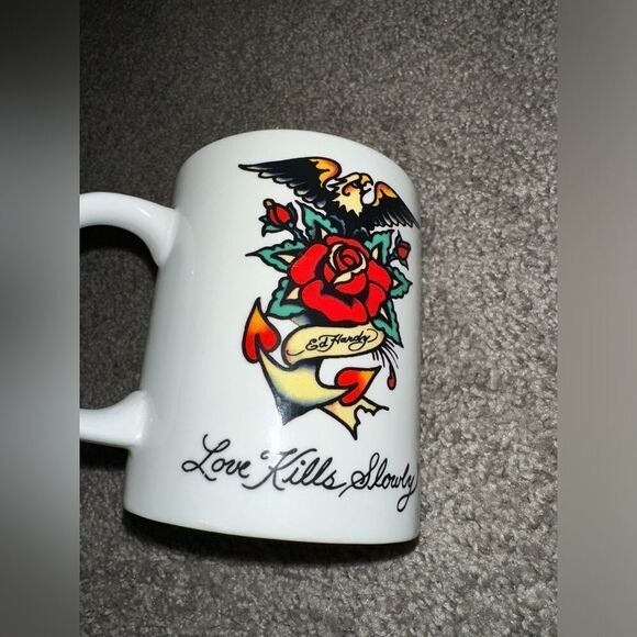 Ed Hardy 2008 Love Kills Slowly Mug roses‎ eagle skull Y2K 2000’s - Picture 7 of 9